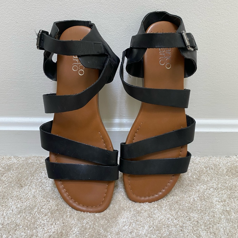 Franco Sarto Black Strappy Sandals